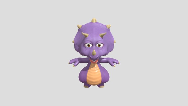 Triceratops DinoWoo 3D Model