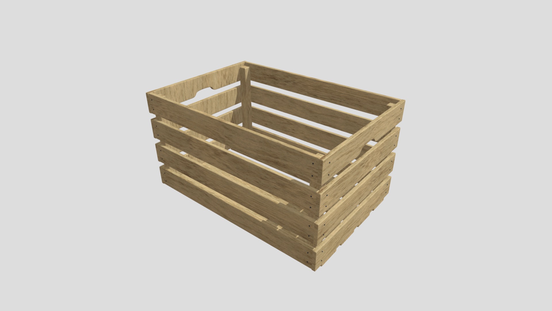 3D model Crate - This is a 3D model of the Crate. The 3D model is about a wooden box with a white background.