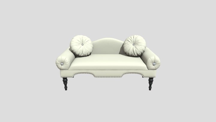 holaki_couch_settee_with_2_round_pillows_-_copy 3D Model