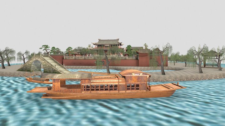 Jiaxing South Lake Red Boat 3D Model