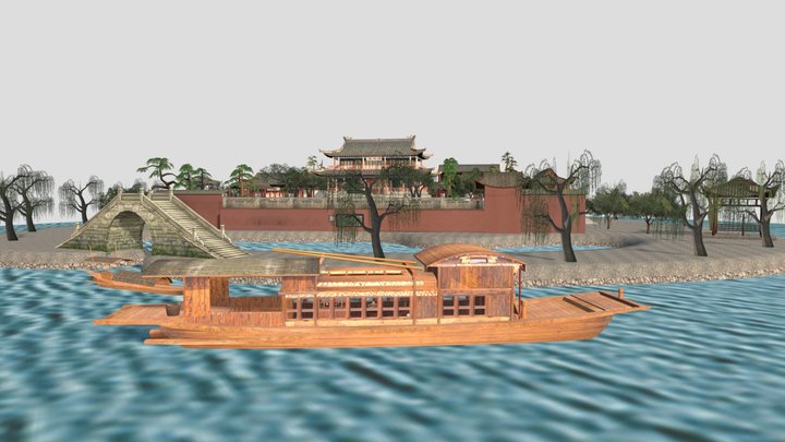 Jiaxing South Lake Red Boat 3D Model