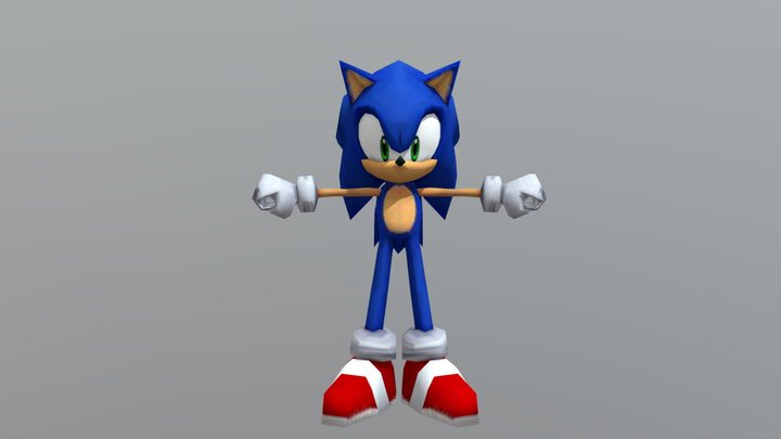 Sonic Generations 3DS - Home Menu Hedgehog 3D Model