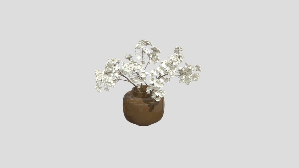 White Blossom Glass Vase