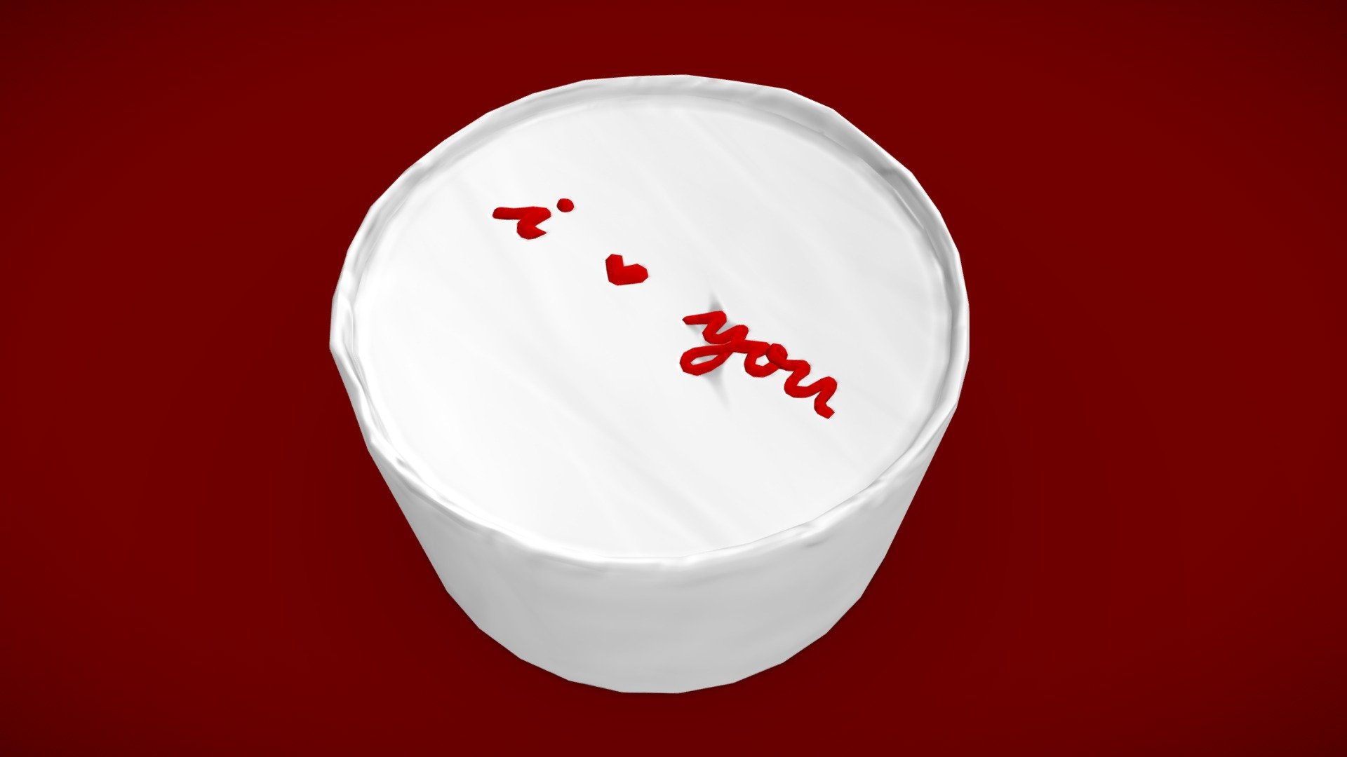 Low Poly cake on Valentine's Day