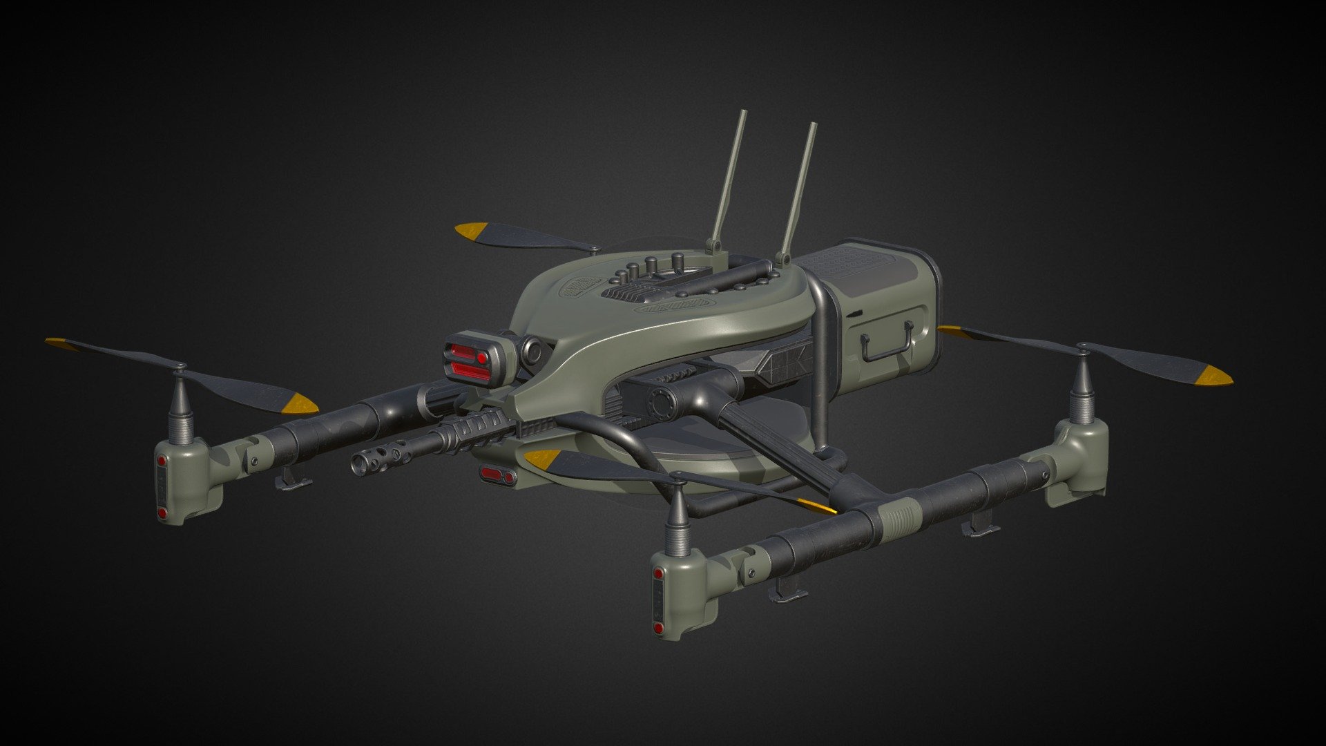 Assault Drone Concept - Download Free 3D model by Diamonddogkz