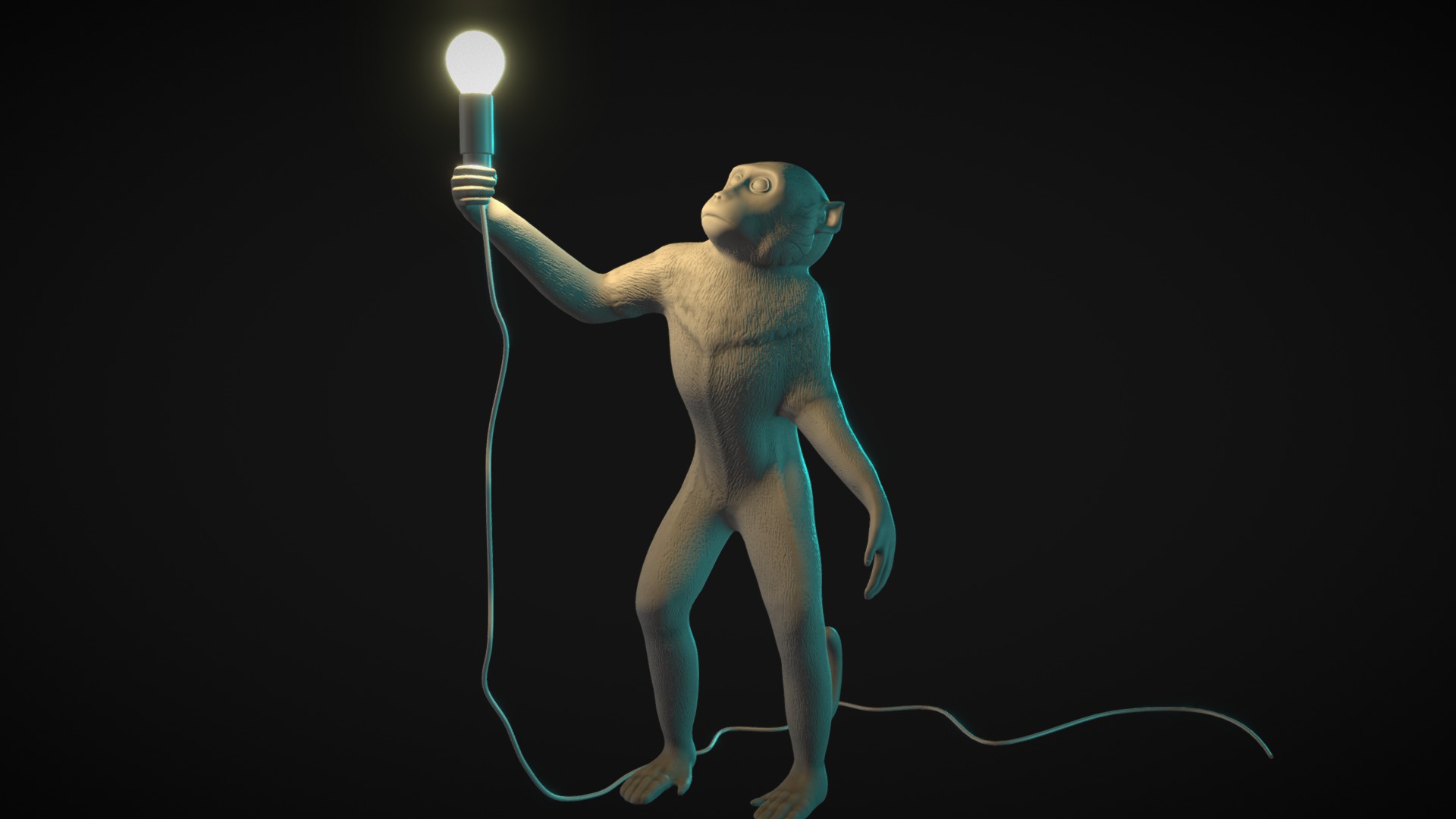 3D model SELETTI The Monkey Lamp - This is a 3D model of the SELETTI The Monkey Lamp. The 3D model is about a person with a light saber.