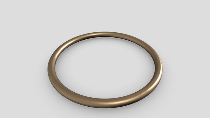 Simple Bronze Bracelet 3D Model
