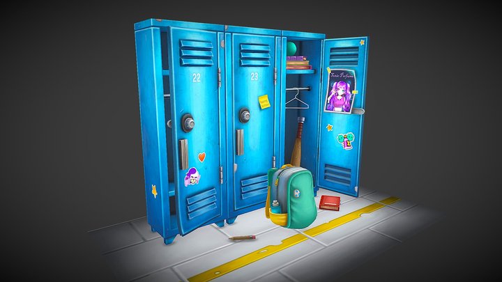 Stylized Locker 3D Model