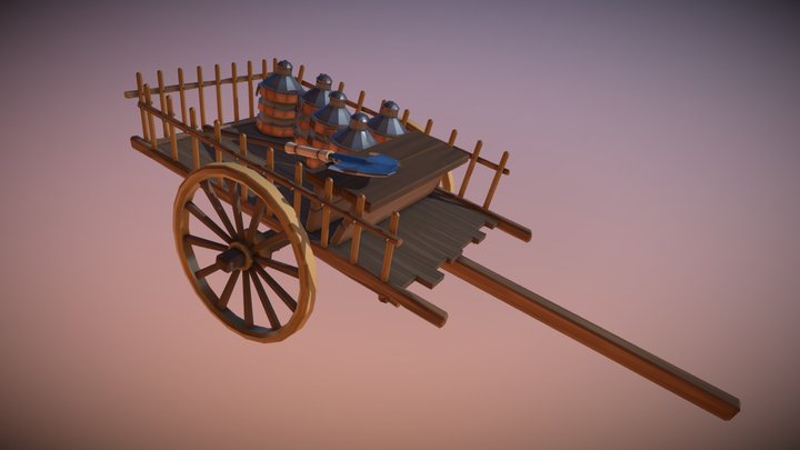 [student work] Old farmer's cart 3D Model