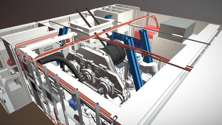 Suncor P&H 4100C BOSS Engine Room 3D Model