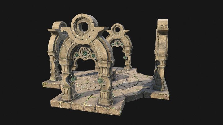 Moss Covered Arches 3D Model
