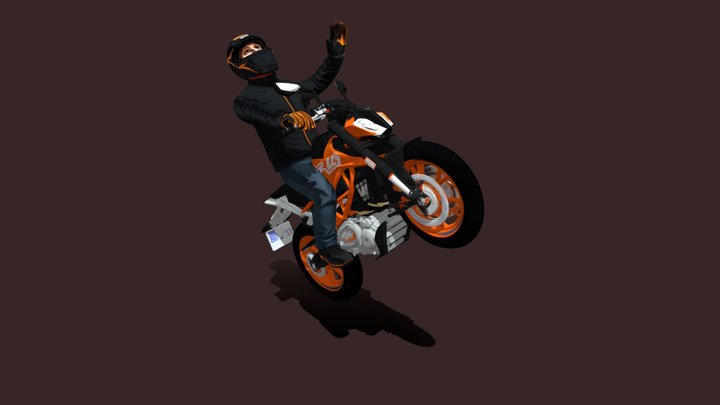Marc Marquez- Duke-390- Jump – Modelo 3D gratuito STL