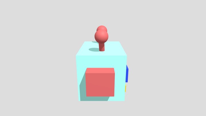 Block robot head 3D Model