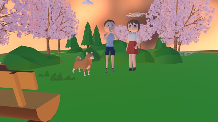 Japanese Sakura & Dobby Drone 3D Model