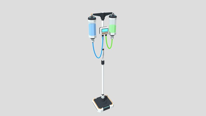 Low Poly Sci-Fi IV Stand Dual 3D Model