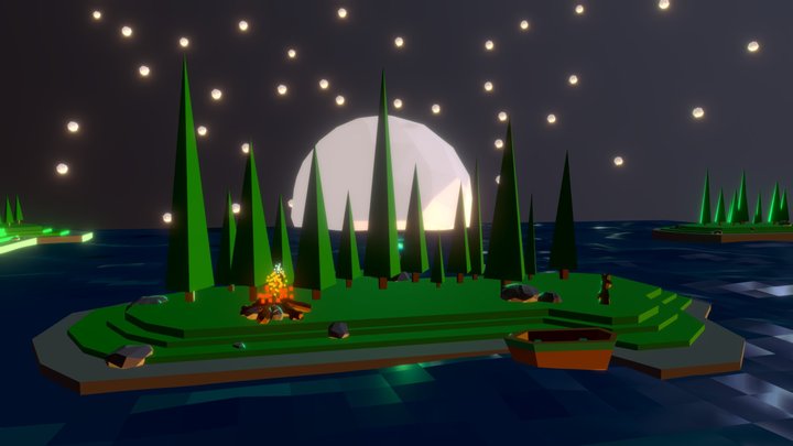 Isla low poly 3D Model