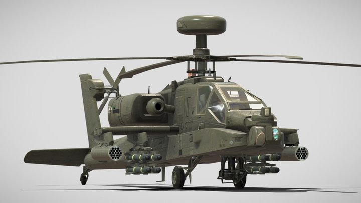 Boeing AH-64D Apache Combat Helicopter 3D Model