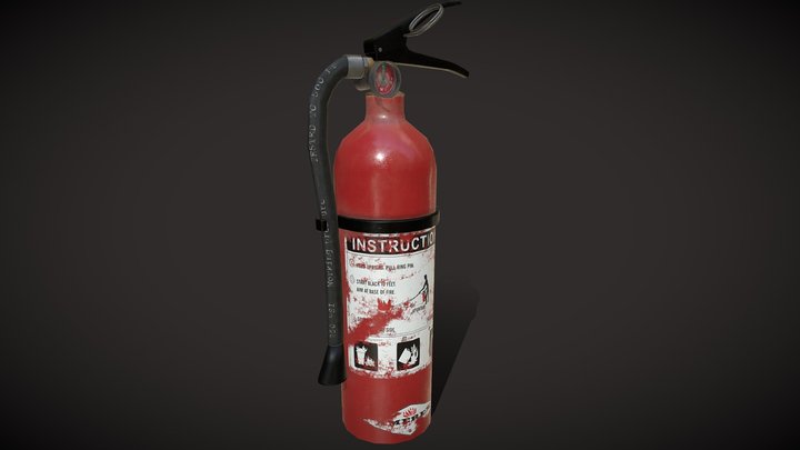 Low Poly Fire Extinguisher 3D Model