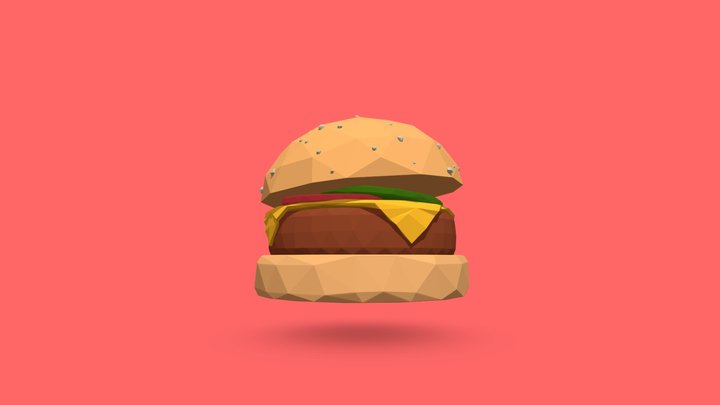 poli burger para behance 3D Model