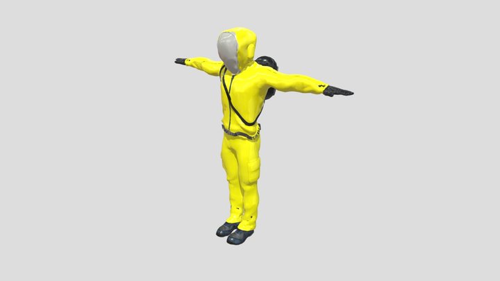 Hazmat suit Yellow 3D Model