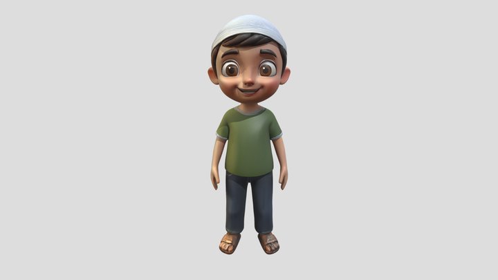 A young boy in casual clothes 3D Model