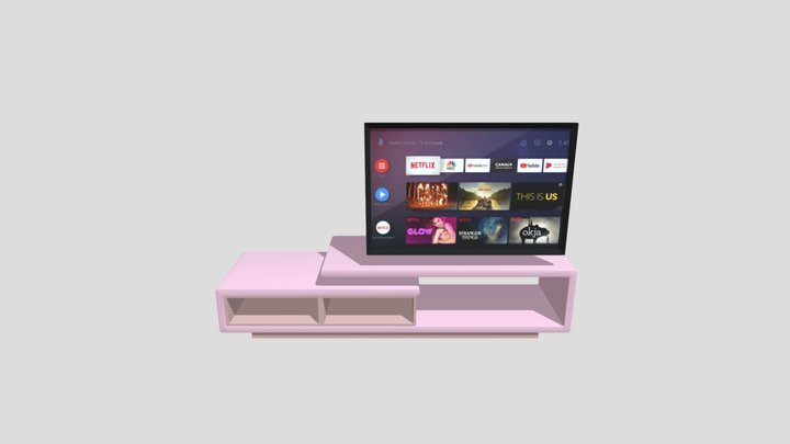 Tv With Table 3D Model