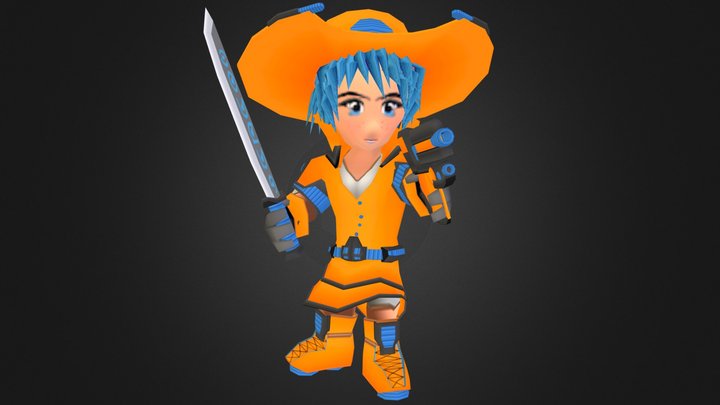Toon Space Cowgirl 3D Model