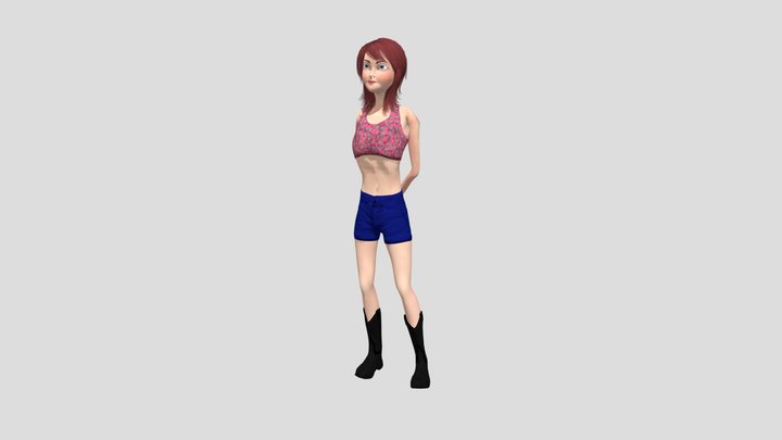 Teen girl in underwear | 3D model