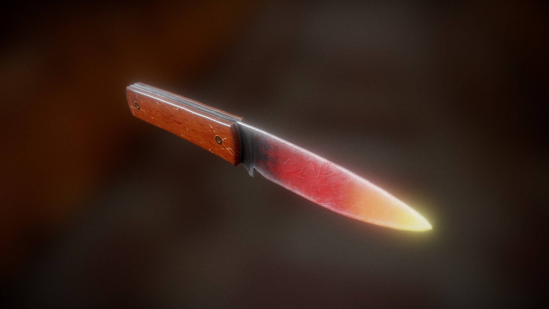 3D PBR Knife Heat Forged Effect