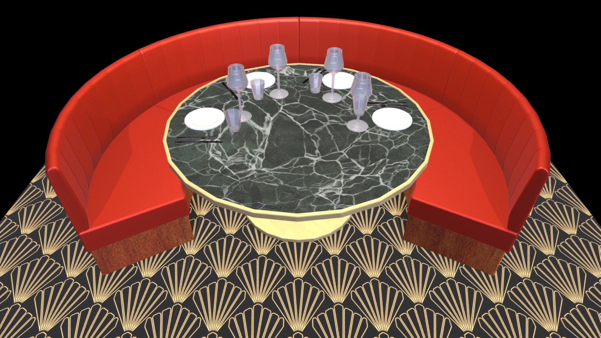 Art Deco Restaurant Scene 3D model by freemanReloaded05 [c3be341