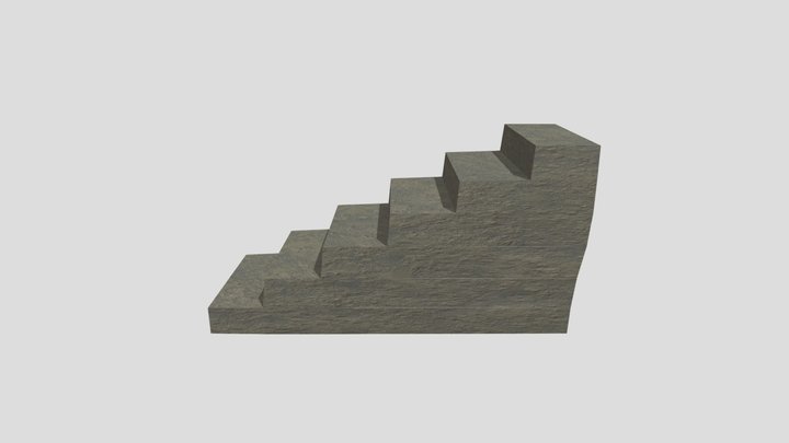 Concrete Stairs 3D Model