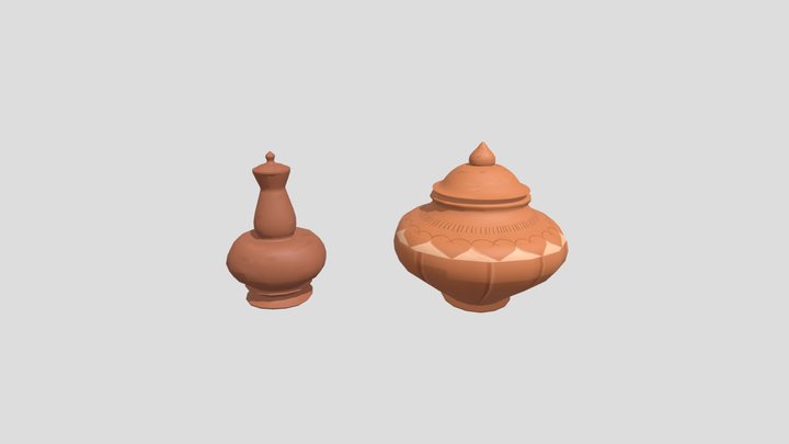 คนโท (Kon-tho) และ หม้อน้ำ (Mor-nam) 3D Model