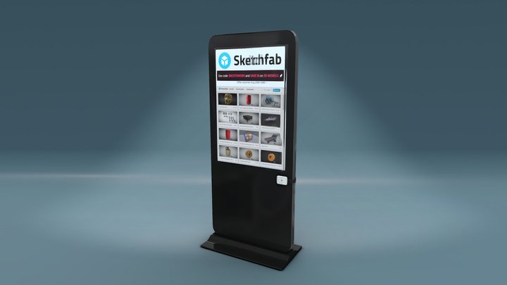 TouchScreen Kiosk 3D Model