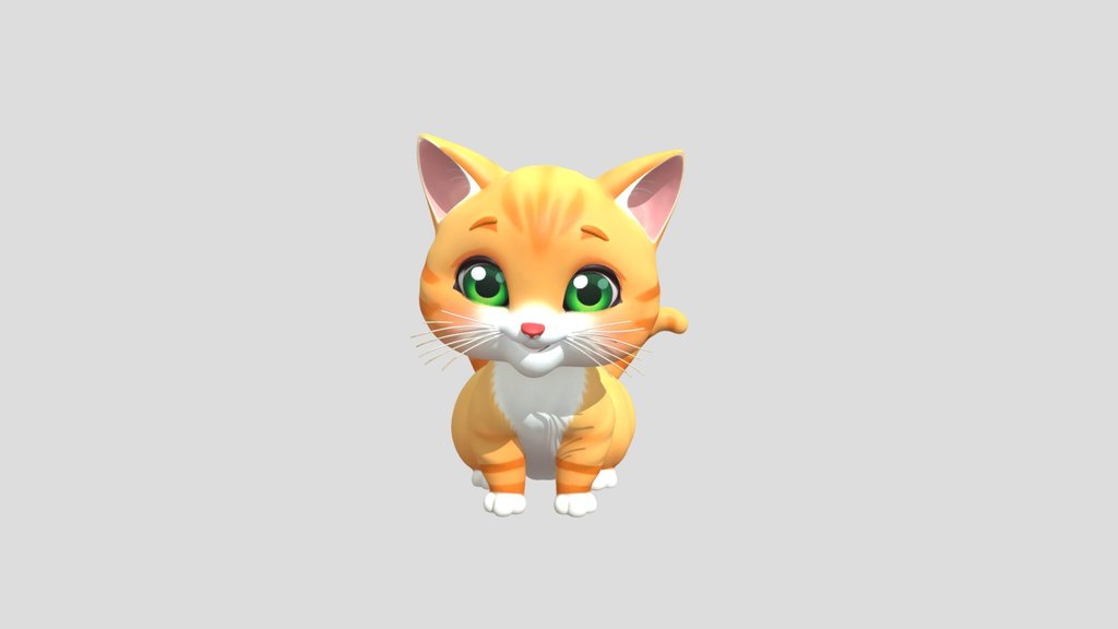 A cute chibi orange tabby cat
