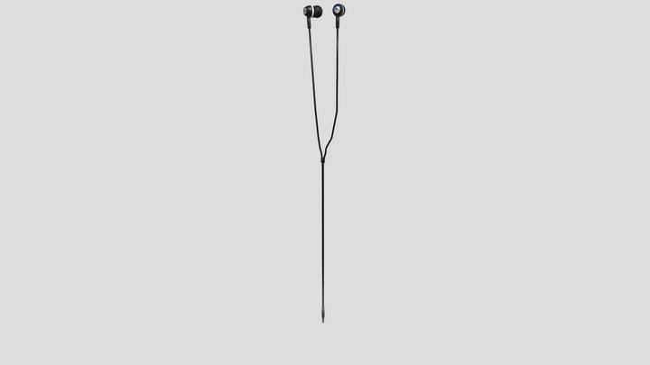 Stylish Headphones (with Aux) 3D Model