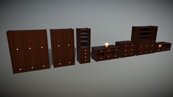 mutiple Cabinet Set 3D Model