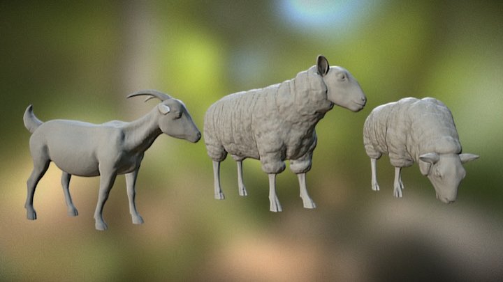 Sheep-goat Group 3D Model