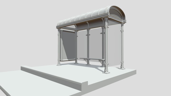 Bus stop highpoly 3D Model
