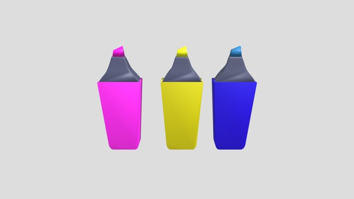 low poly highlighters – Modello 3D gratuito STL
