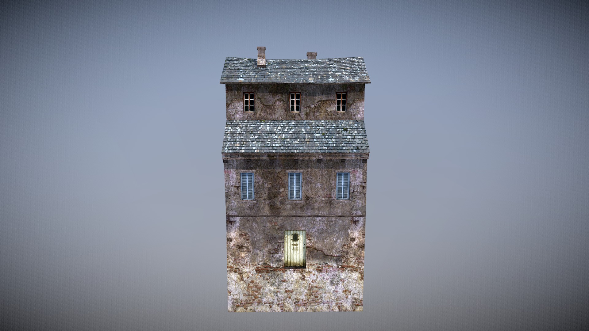 3D model Old Building - This is a 3D model of the Old Building. The 3D model is about a building with a tower.