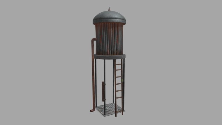 Rusted Water Tower 3D Model