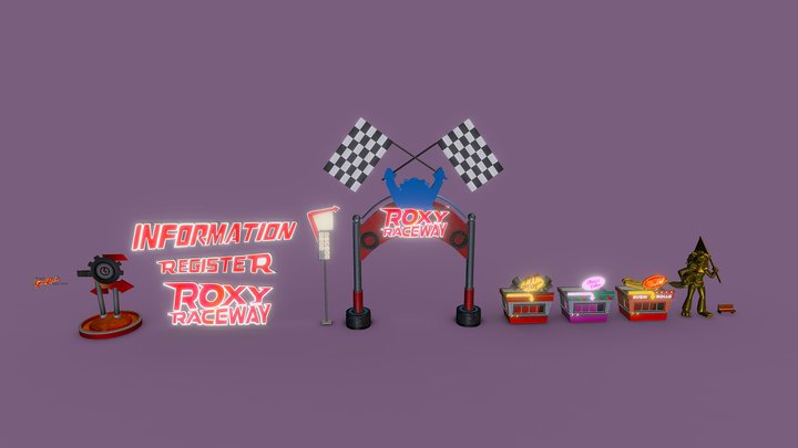 Fnaf SB Roxy Raceway And Salon Props