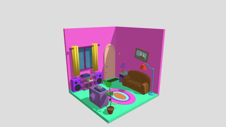 The Simpsons Living Room 3D Model
