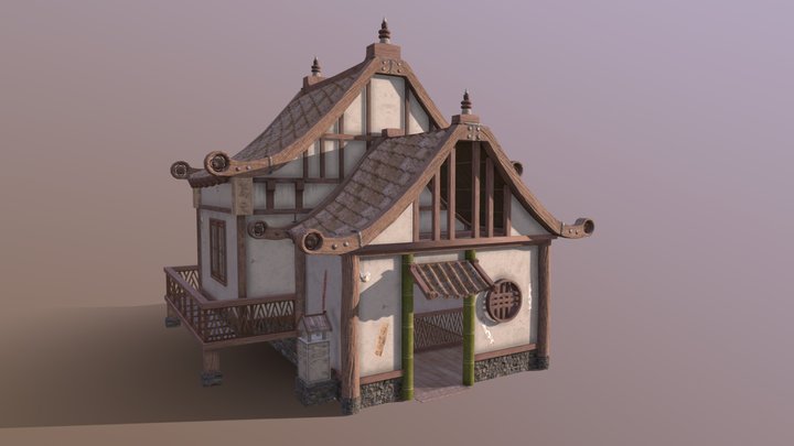 Fantasy Asian Small living house 3D Model