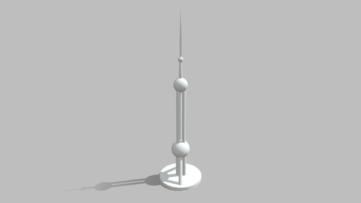Orient Pearl Tower HW XYZ Blocking 3D Model