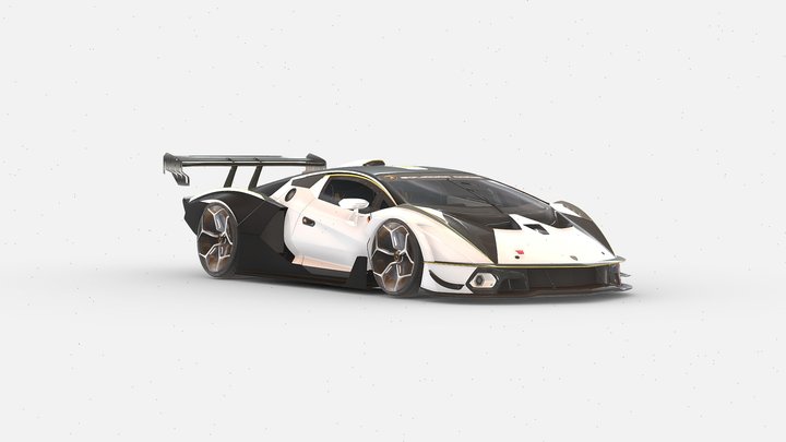 3d model Lamborghini Essenza SCV12 Bianco Asopo 3D Model