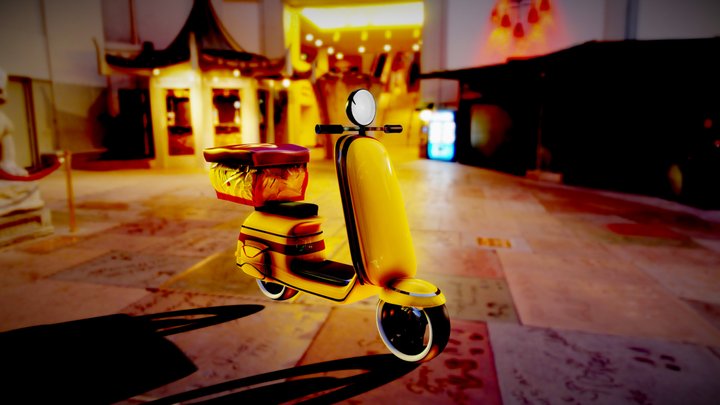 Pizza boy's Vespa 3D Model