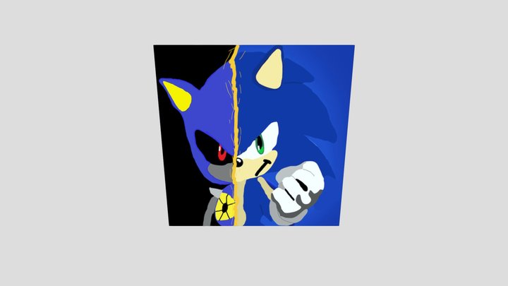 Sonic vs Metal Sonic portrait 3d model free down 3D Model