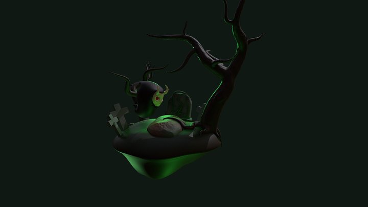 Cemetery scene 3D Model