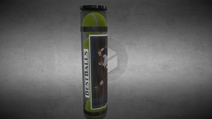 Tennis balls in container